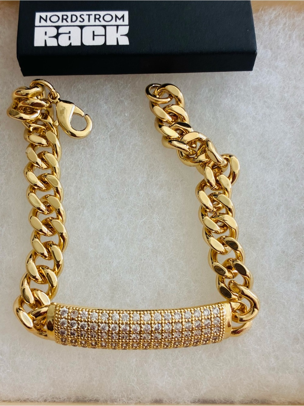 Nordstrom Gold Pave Curb-Chain Bracelet - Picture 8 of 8